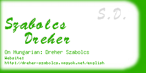 szabolcs dreher business card